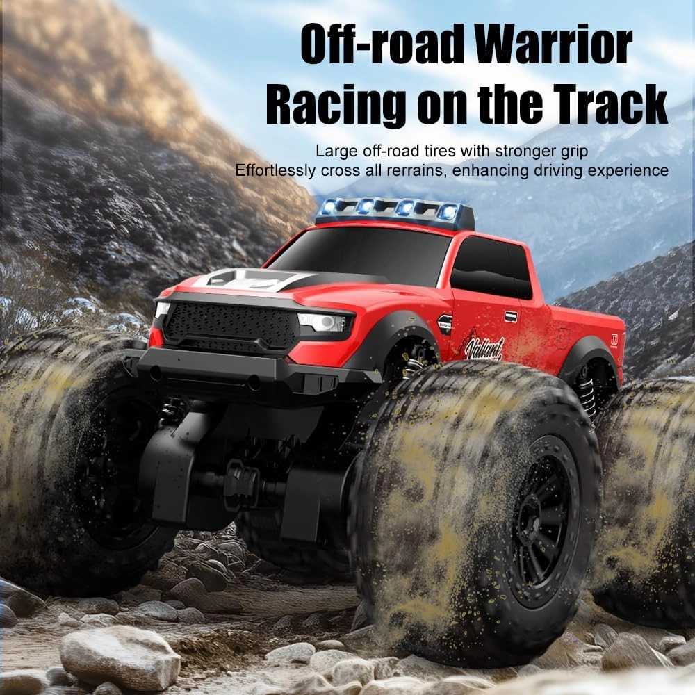 Amphibious Remote Control Car Waterproof Monster Truck Toys for Kid 4WD All Terrain Off Road RC Cars 2.4G RC Trucks 2 Batteries Drift RC Stunt Cars for Boys Age 6-12 Kids Gifts (Blue)