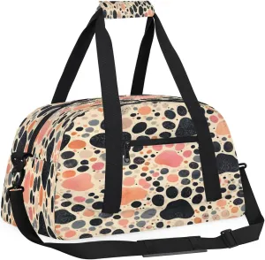 Animal Paw Print Kids Overnighter Duffel Bags for Boys, Carry-On Size Sports Gym Bag with Front Zipper Pocket for School Practice or Overnight Travel Weekender Sleepover Tote Bag