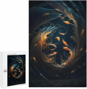 Animal Jigsaw Puzzles, Fierce Little Fish Themed Puzzles for Adults - 1000 Pieces Jigsaw Puzzles, Educational Games Gift for Elders Family and Friends