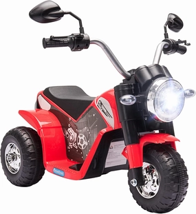 Aosom Electric Motorcycle for Kids, 6V Battery Powered Ride-On Dirt Bike 3-Wheels Motorbike with Horn Headlights Realistic Sounds Speed for 18-36 Months Red