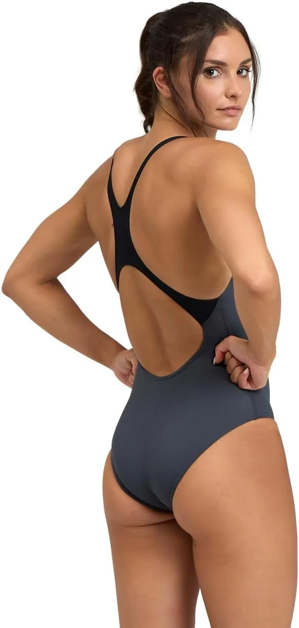ARENA Women's Solid Team MaxLife Swimsuit Swim Pro Open Back One Piece Racing Bathing Suit Competition Training Swimwear