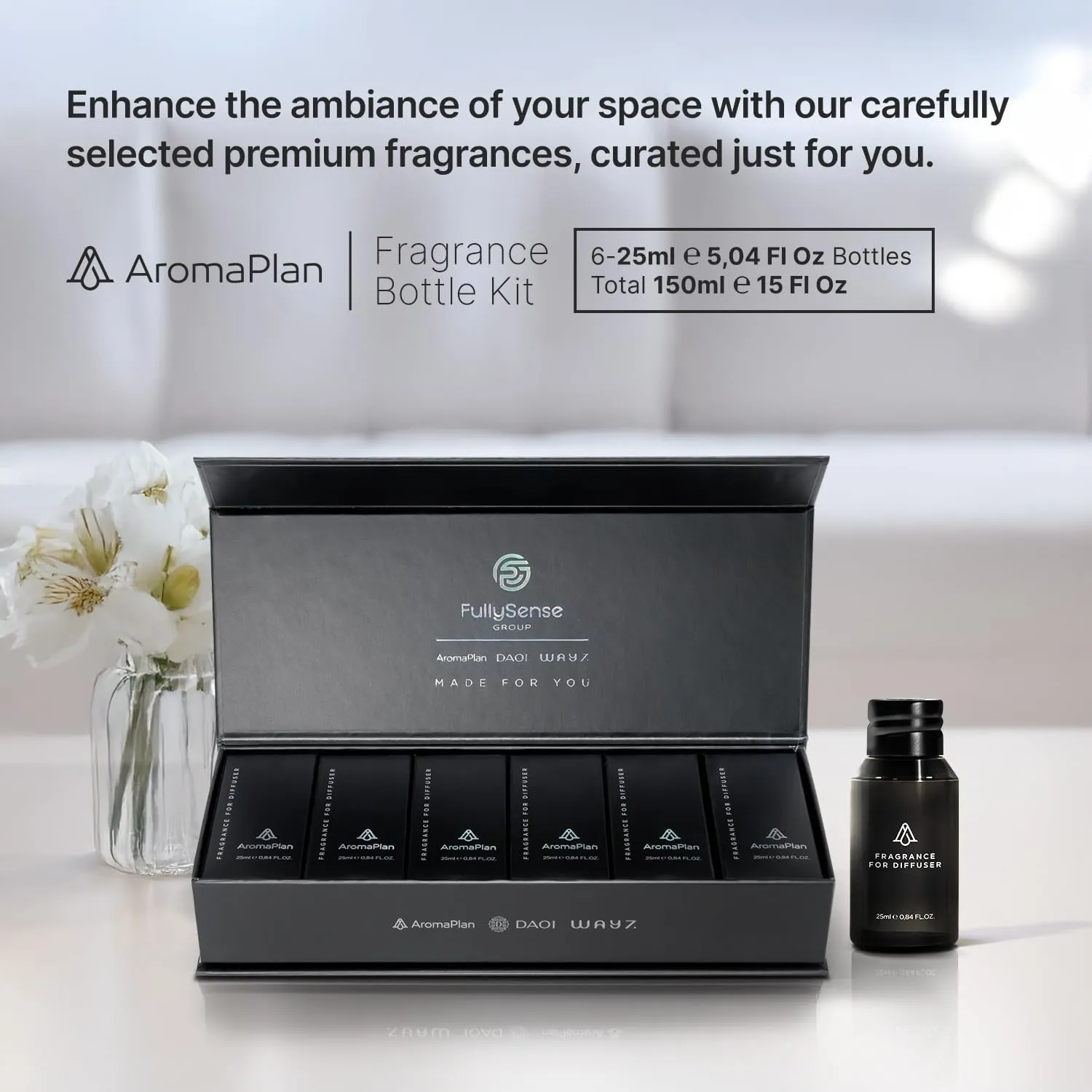 AromaPlan Home Luxury Scents, Hotel Premium Collection Set- 5 Star Hotel Collection- Natural, Non-Toxic Cold Air Diffuser Oil - Gift Ready, Diffuser Oils Scent (6 Pack/ 0.85 fl.oz (25 ml)