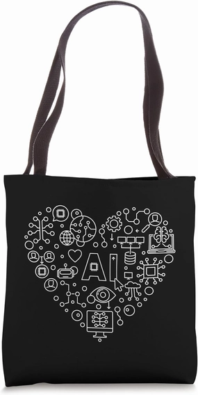 Artificial Intelligence Heart - AI Tech for PC Geek Tote Bag