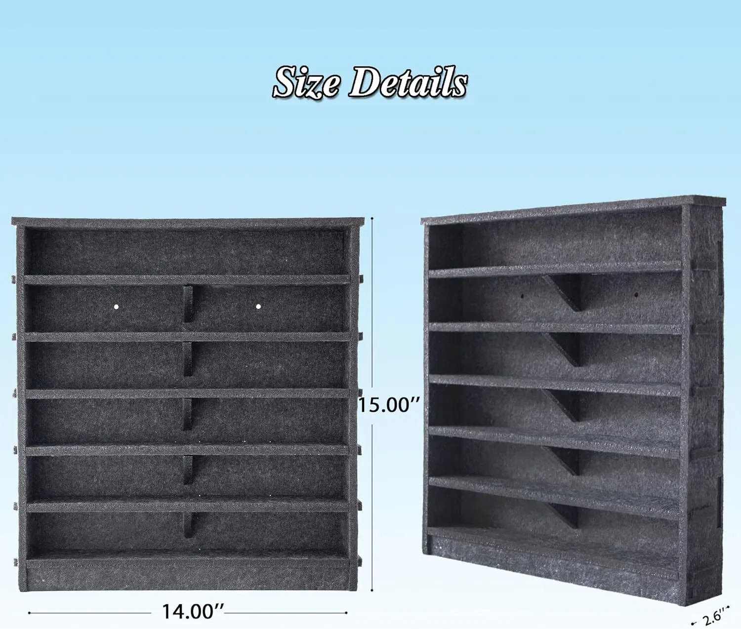 Assemblable Toy Cars Display Case for Kids, Portable Display Case Fit for Toy Cars Case & Matchbox Cars, Dampening Felt 24 Display Holder, Wall-Mounted Storage Organizer Case (Gray- New Version)