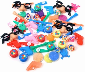 Assorted Designs Pinata Fillers - 64 Pieces (8 Designs) - Perfect for Celebrations and Events