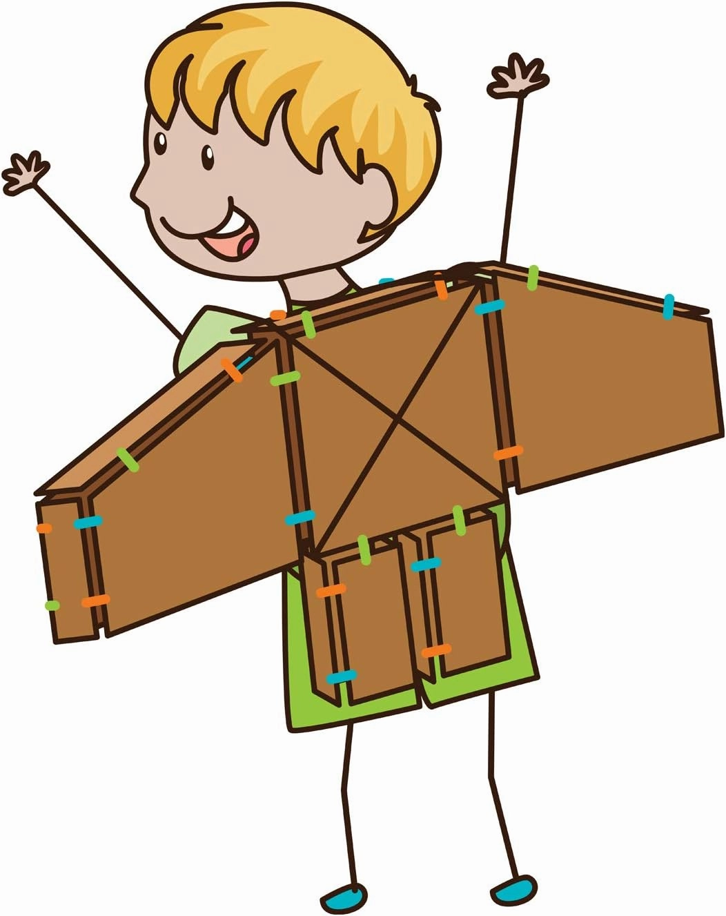 Atwood Toys Box Lox 80 pcs Creative Cardboard Building kit - Construction Toys for Girls and Boys Educational STEM (Neon Green)