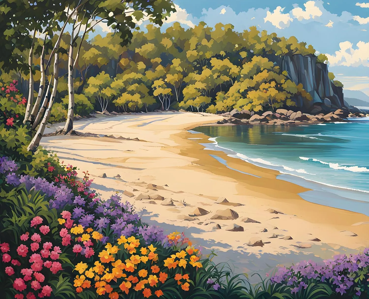 Australia Collection PD (59) - Noosa Heads, QLD - Van-Go Paint-by-Number 60x75cm DIY Frame