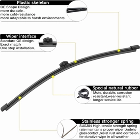 AUTOBOO 24" 20" Windshield Wipers with 13" Rear Wiper Blades Replacement for Audi Q5 2009-2017,SQ5 2014-2017,RS Q3 2021-2022 -Original Factory Quality (Pack of 3)