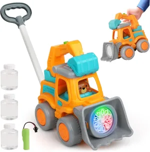 Automatic Bubble Machine for Toddlers,Construction Truck Bubble Lawn Mover W/Light,Bubble Maker Blower Toys for 3 4 5 6 Year Old Boy Girl Kids,Summer Outdoor Pool Backyard Toys for Birthday Party