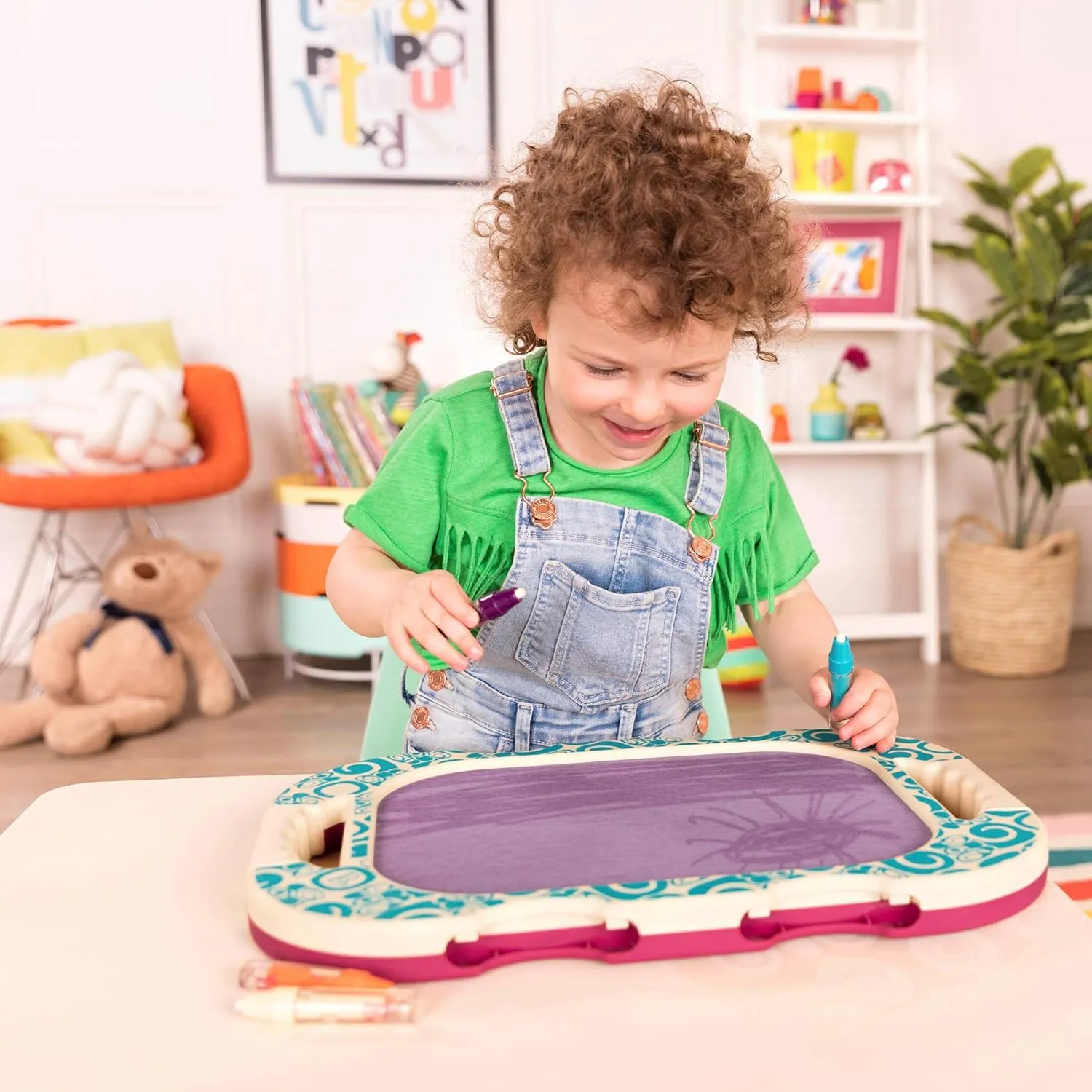 B. toys- Water Doodler- Creative Portable Drawing Board – Kids Water Painting Writing Doodle Board Toy – Perfect Travel Toys for Toddlers