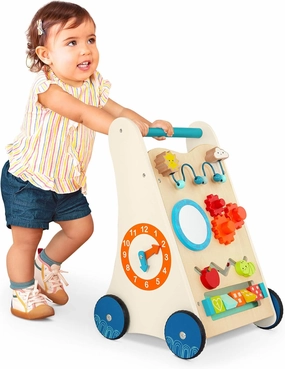 B. toys- Little Learning Steps- Wooden Activity Walker – 7 Educational Activities – Learning & Walking Toy for Toddlers – Stand, Push, Walk – 1 Year  