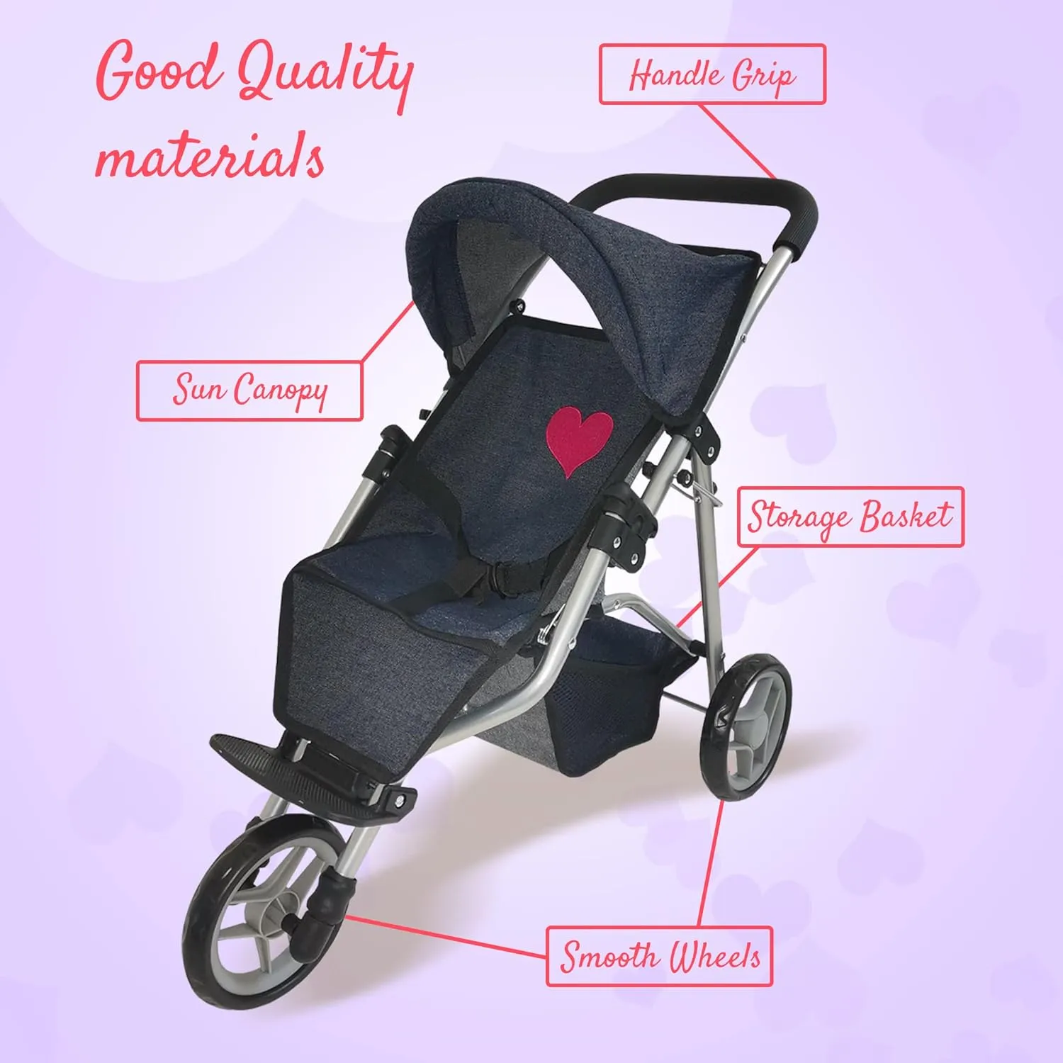 Baby Doll Stroller for Toddlers 3 Year Old Girls Gift - Push Pram Baby Carriage