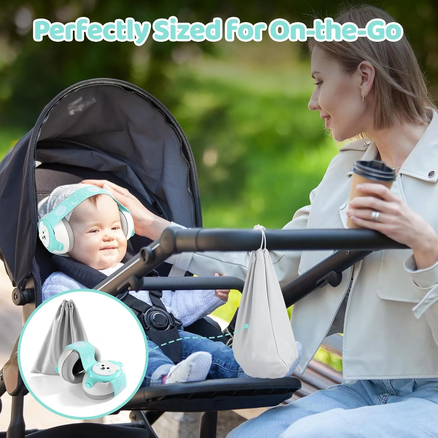 Baby Headphones,Bear Infant Ear Protection Noise Cancelling Headphones for Infants 0-36 Months,Baby Travel Essentials with Carrying Bag Infant Earmuffs for Sleep/Airplane/Outdoor