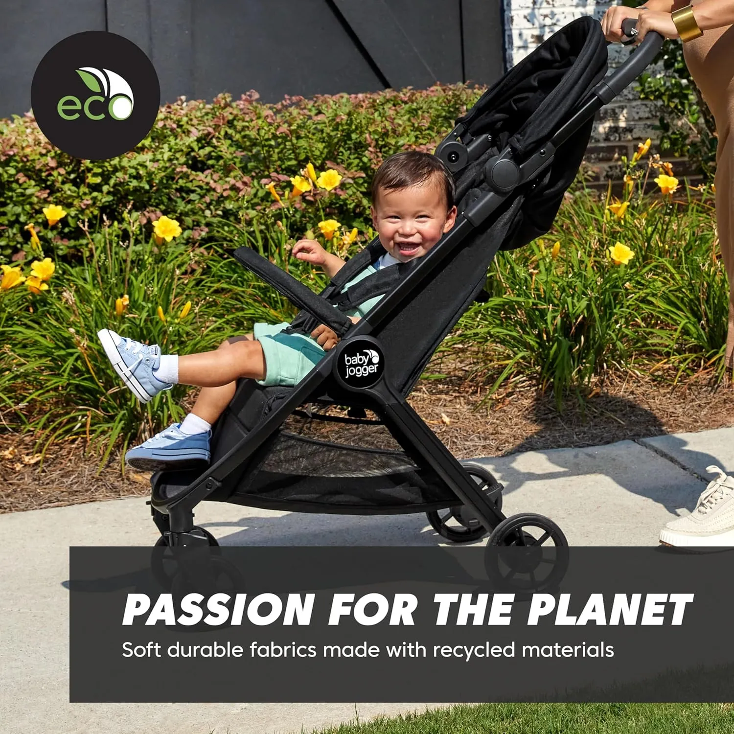 Baby Jogger City Tour 2 Eco Collection Stroller, Lightweight, Easy-Fold, Adjustable Calf Support - Eco Black