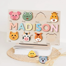 Baby Boy and Girl Gift, Personalized Puzzles for Toddlers, Toddler gift, Wooden Name Puzzle, 3 6 9 12 15 18 24 36 Months Toy, Baby Toys, Personalized Children Gifts, Toddler Christmas Gift