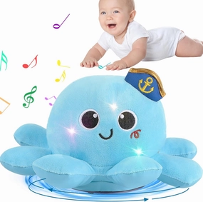Baby Octopus Crawling Toy - Octopus Toy with Light, Music, Voice Control, and Clap Hands Awake for 2  Year Old Boys and Girls Crawling & Rotating Octopus Baby Toy