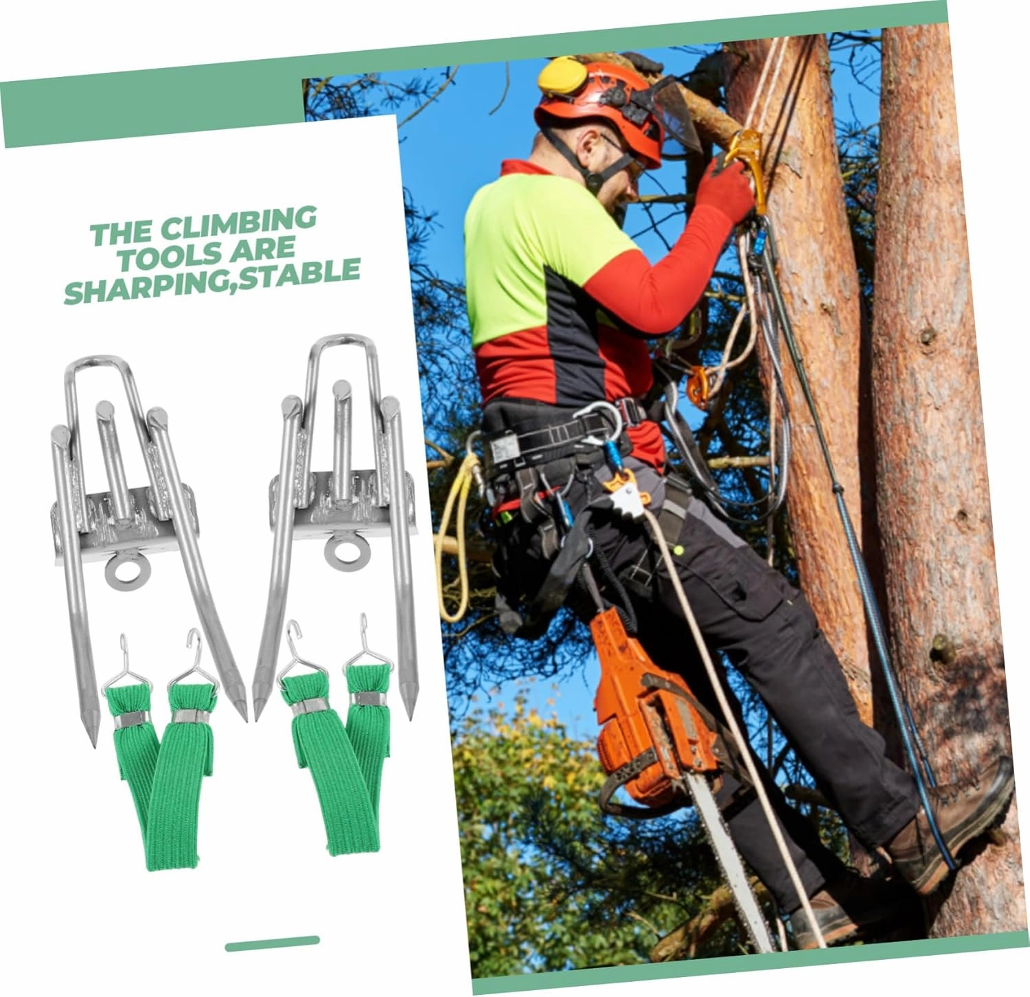 balacoo Portable Spike Tree Climbing Spike Anti-Skid Climbing Spike Metal Climb Tools