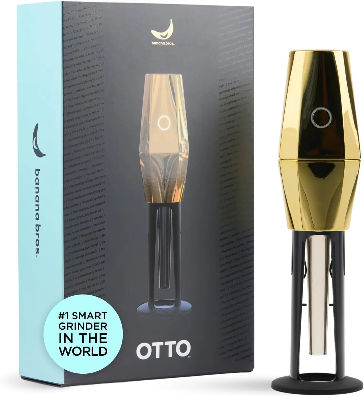 BANANA BROS Smart Herb and Spice Grinder - Gold OTTO by Banana Bros with Pollen Catcher - Gold