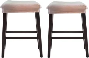 Bar Stool Cover Rectangle Set of 2 Velvet Stretch Counter Height Bar stools Slipcovers Saddle Stool Slipcover Bench Seat Protector Backless Bar Stools Covers for Kitchen Counter Camel