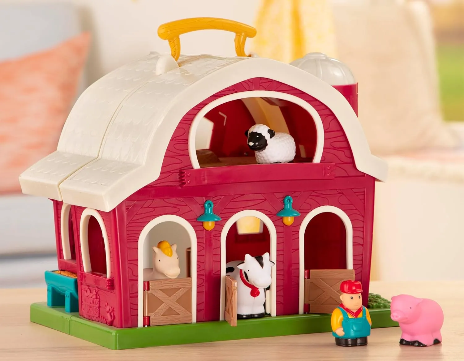 Battat Big Red Barn, Animal Farm Playset - Learning Toy for Toddlers, 18M Plus, 13.5" x 9" x 12"
