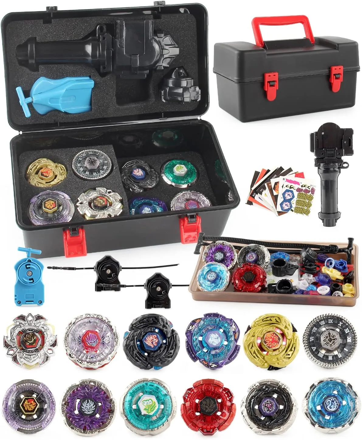 Battling Top Toy Set 12 Spinning Tops 3 Launchers Metal Fusion Gyro Game with Portable Storage Box Gift for Kids Children Boys Ages 6 …