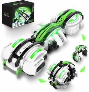 BAZADER RC Car with LED Lights - Remote Control Car Snakes 360° Roll Toy, Birthday for Kids Age 7 8 9 10 11  Year Old, 2 Batteries 60 min, Indoor/Outdoor Toy for 6-12 yr Teen Boys