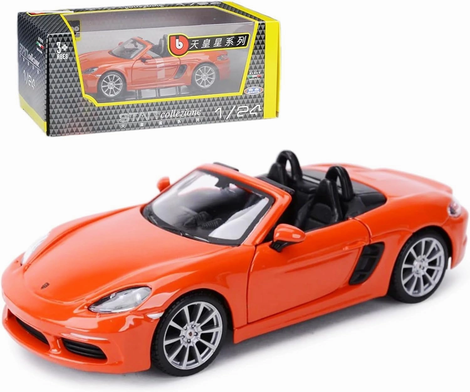 Bburago 1/24 Alloy Racing Car for Prosche 718-Boxster Sports Car Model Adult Static DieCast Vehicles Collectible