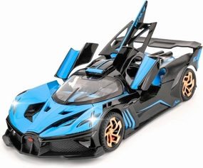 BDTCTK 1/32 Bugatti Bolide Sports Model Car, Zinc Alloy Pull Back Toy Car with Sound and Light for Kids Boy Girl Gift(Blue)