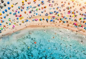 Beach ‘Brellas - 1000 Piece Jigsaw Puzzle - Bright, Unique Puzzle of The Beach and Ocean - Fun Challenge for Adults, Teens and Kids