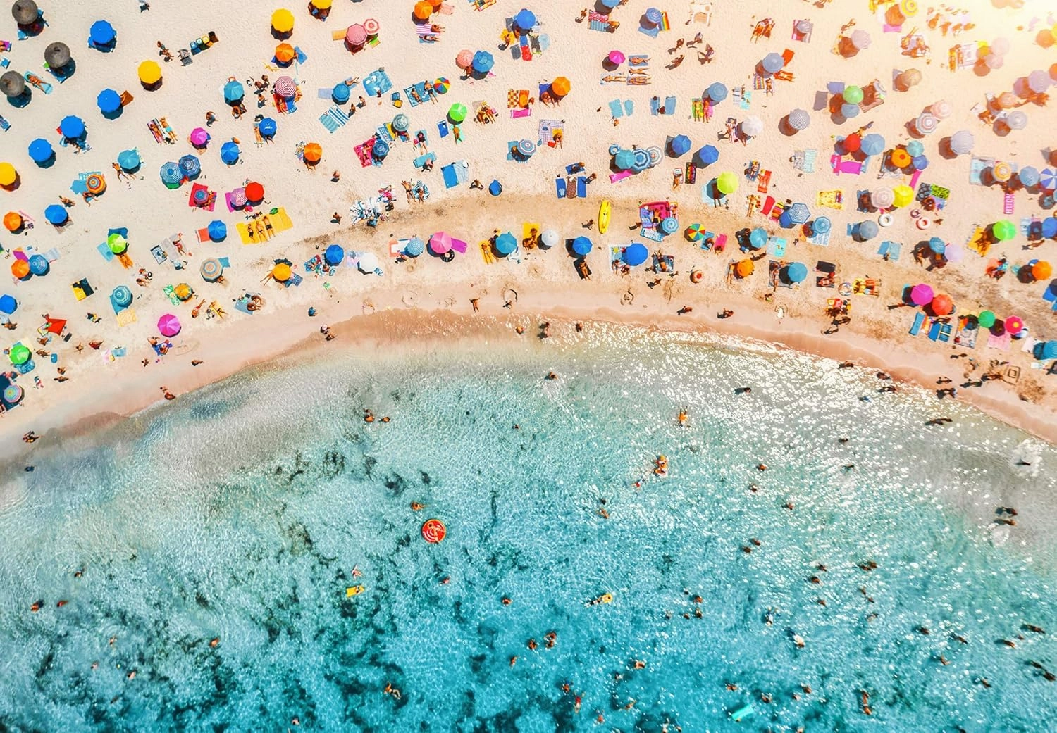 Beach ‘Brellas - 1000 Piece Jigsaw Puzzle - Bright, Unique Puzzle of The Beach and Ocean - Fun Challenge for Adults, Teens and Kids