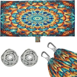 Beautiful Mandala Camping Hammock, 330 lbs with 2 Tree Straps, Carry Bag, Single Portable Hammock for Outdoor/Indoor, Hiking, Beach, Backpacking, Travel
