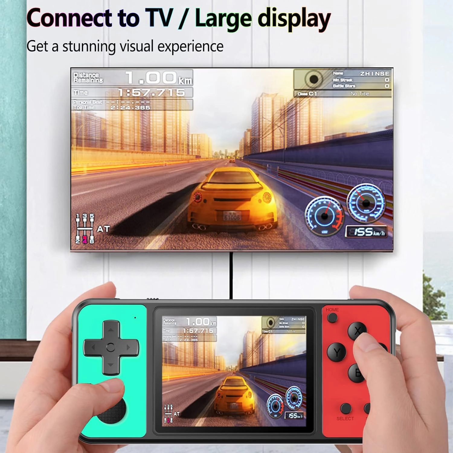Beico Handheld Game for Kids Adults 3.0" Large Screen Built in 270 Classic Retro Video Games Seniors Electronic Games Player Birthday Xmas Present (Black Green)