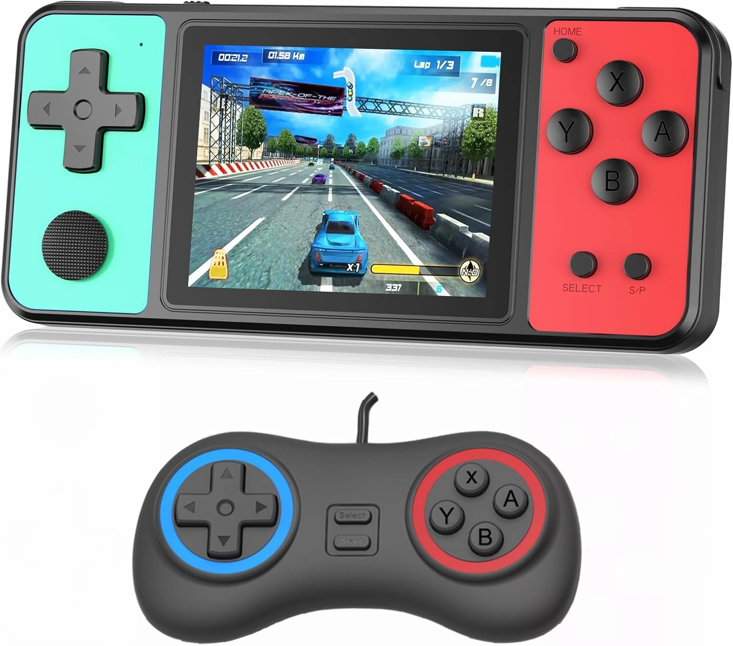 Beico Handheld Game for Kids Adults 3.0" Large Screen Built in 270 Classic Retro Video Games Seniors Electronic Games Player Birthday Xmas Present (Black Green)