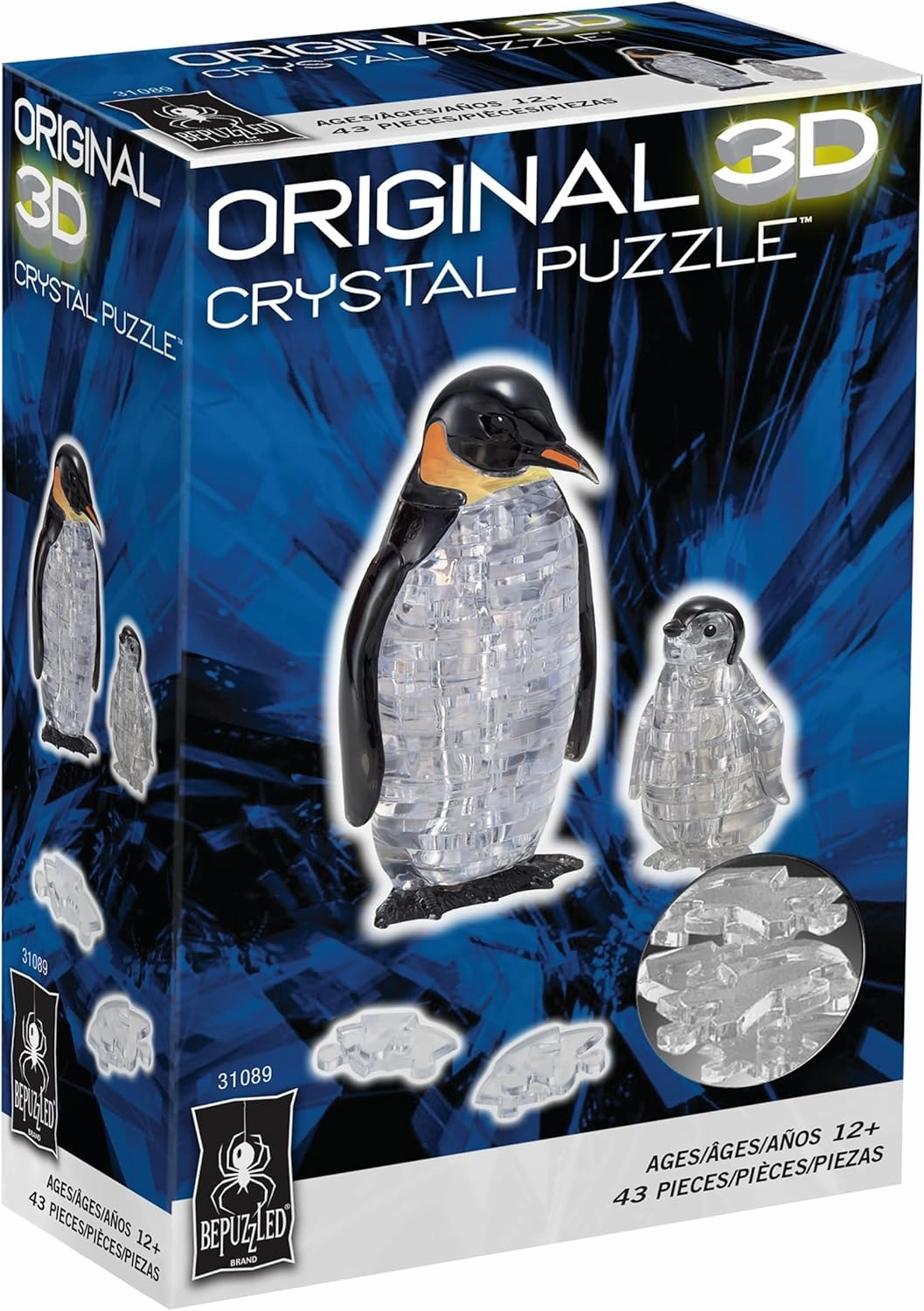 BePuzzled | Penguin and Baby Original 3D Crystal Puzzle, Ages 12 and Up
