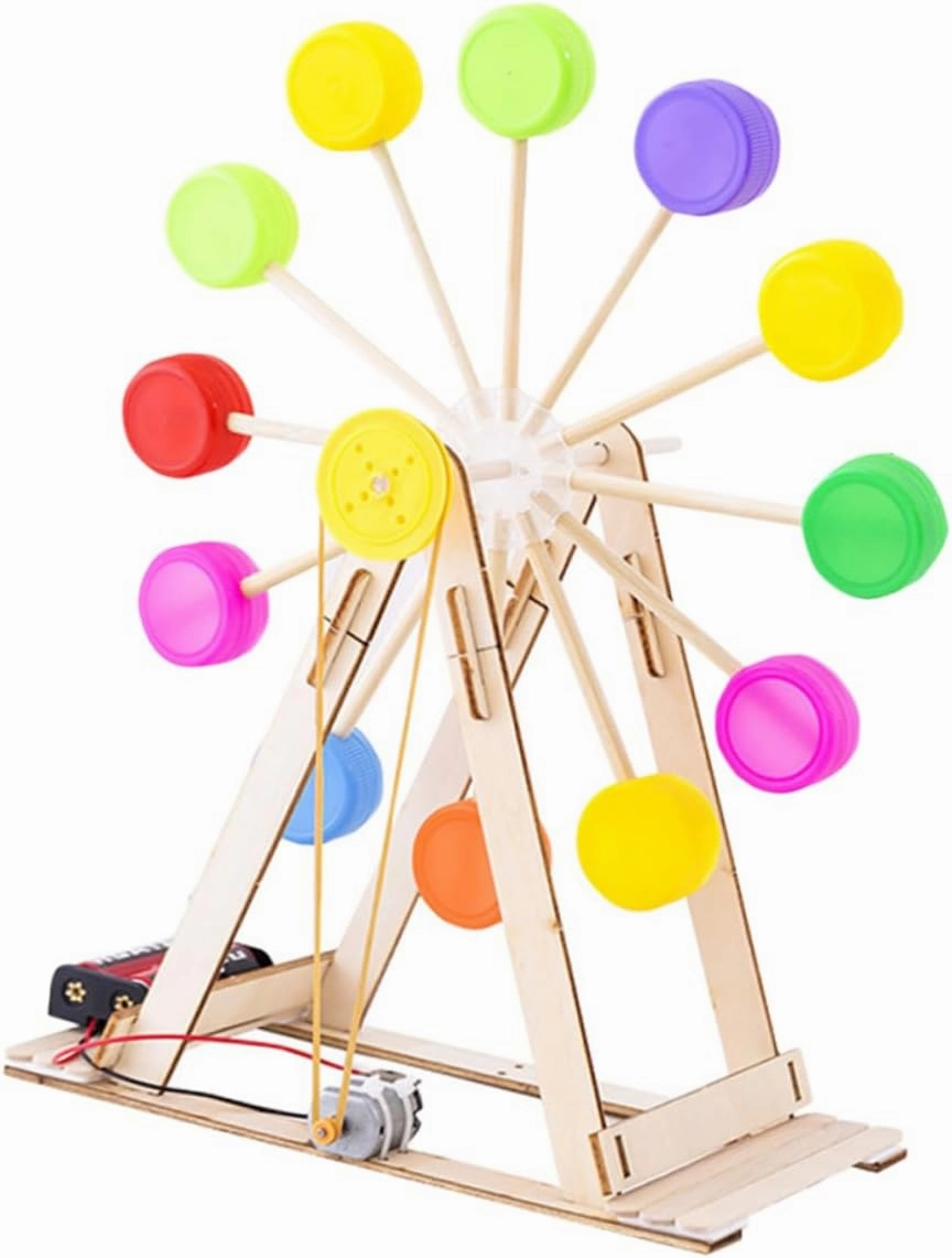 BESPORTBLE 1 Set DIY Wooden Ferris Wheel Model Kit for Creative Educational for Parent Interaction Lightweight Sturdy Design Present for Friends
