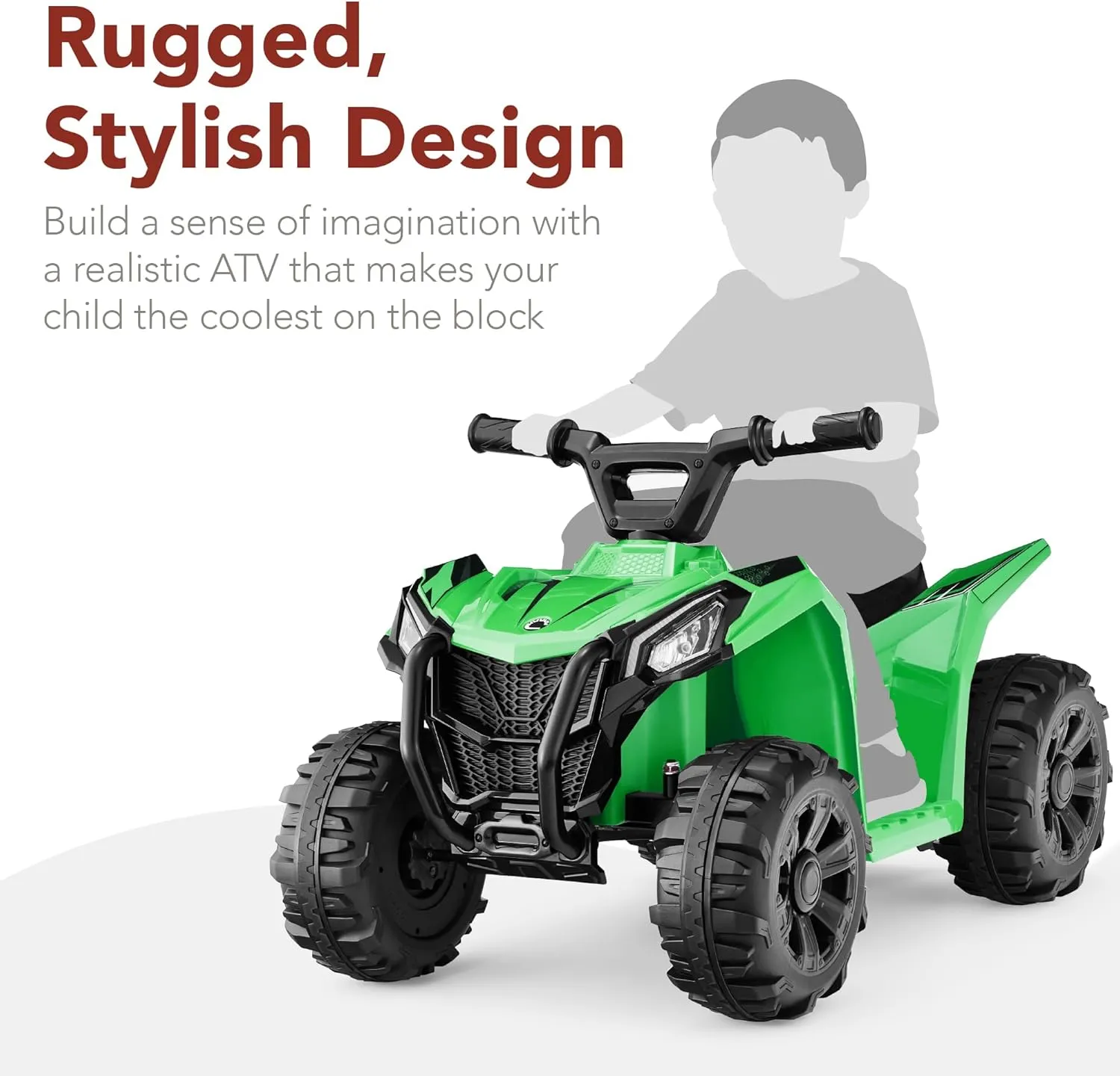 Best Choice Products 6V Kids Ride On Toy, 4-Wheeler Quad ATV Play Car w/ 1.8MPH Max Speed, Treaded Tires, Rubber Handles, Push-Button Accelerator - Green