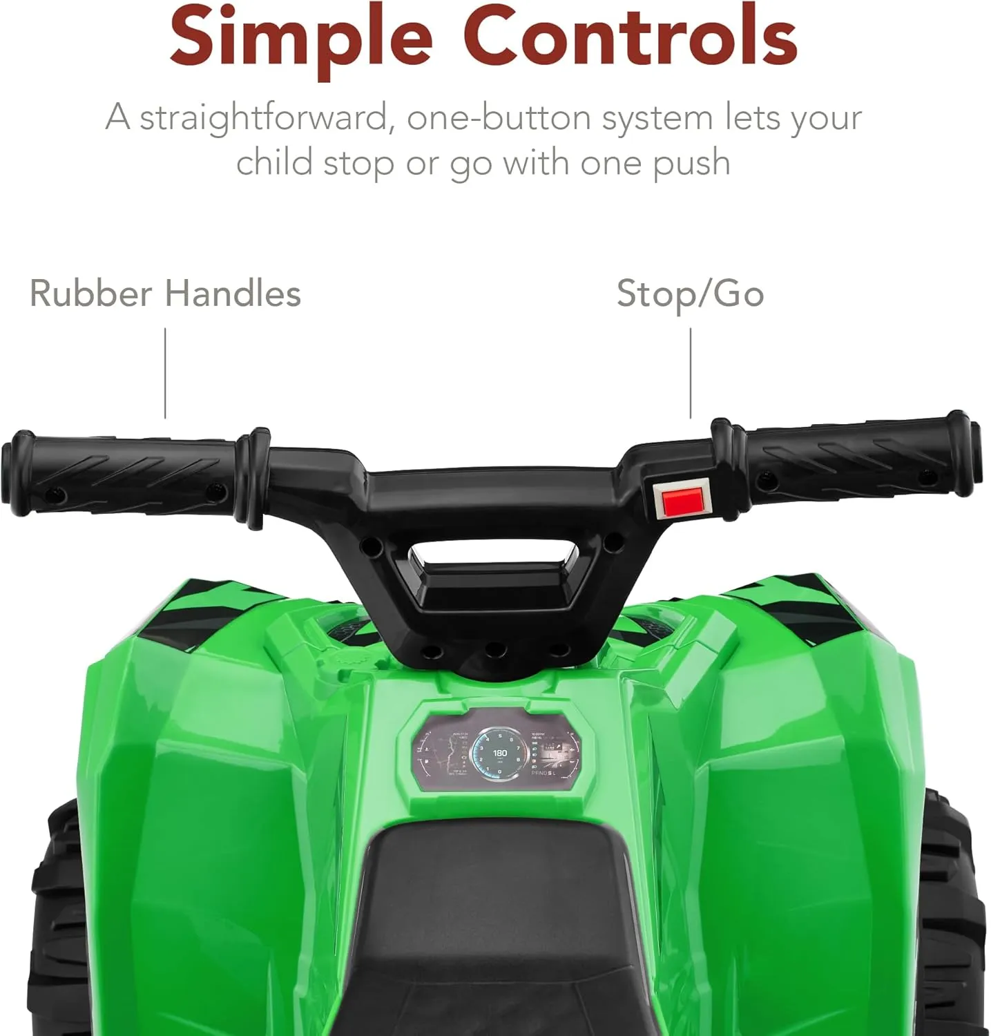 Best Choice Products 6V Kids Ride On Toy, 4-Wheeler Quad ATV Play Car w/ 1.8MPH Max Speed, Treaded Tires, Rubber Handles, Push-Button Accelerator - Green