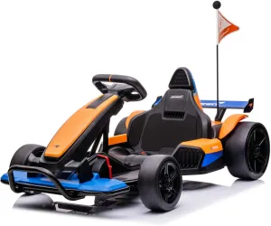 Best Ride On Cars Officially Licensed McLaren GoKart 24V for Ages 6 and Up - Electric Go Kart with Steering Wheel, Versatile Driving Modes, User-Friendly Controls, Black/Orange, Large
