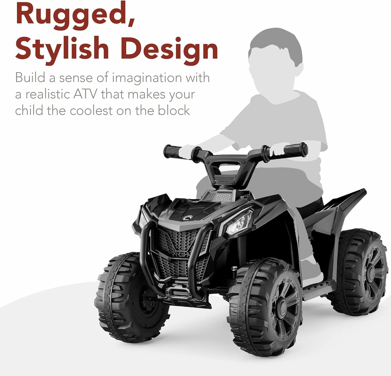 Best Choice Products 6V Kids Ride On Toy, 4-Wheeler Quad ATV Play Car w/ 1.8MPH Max Speed, Treaded Tires, Rubber Handles, Push-Button Accelerator - Black