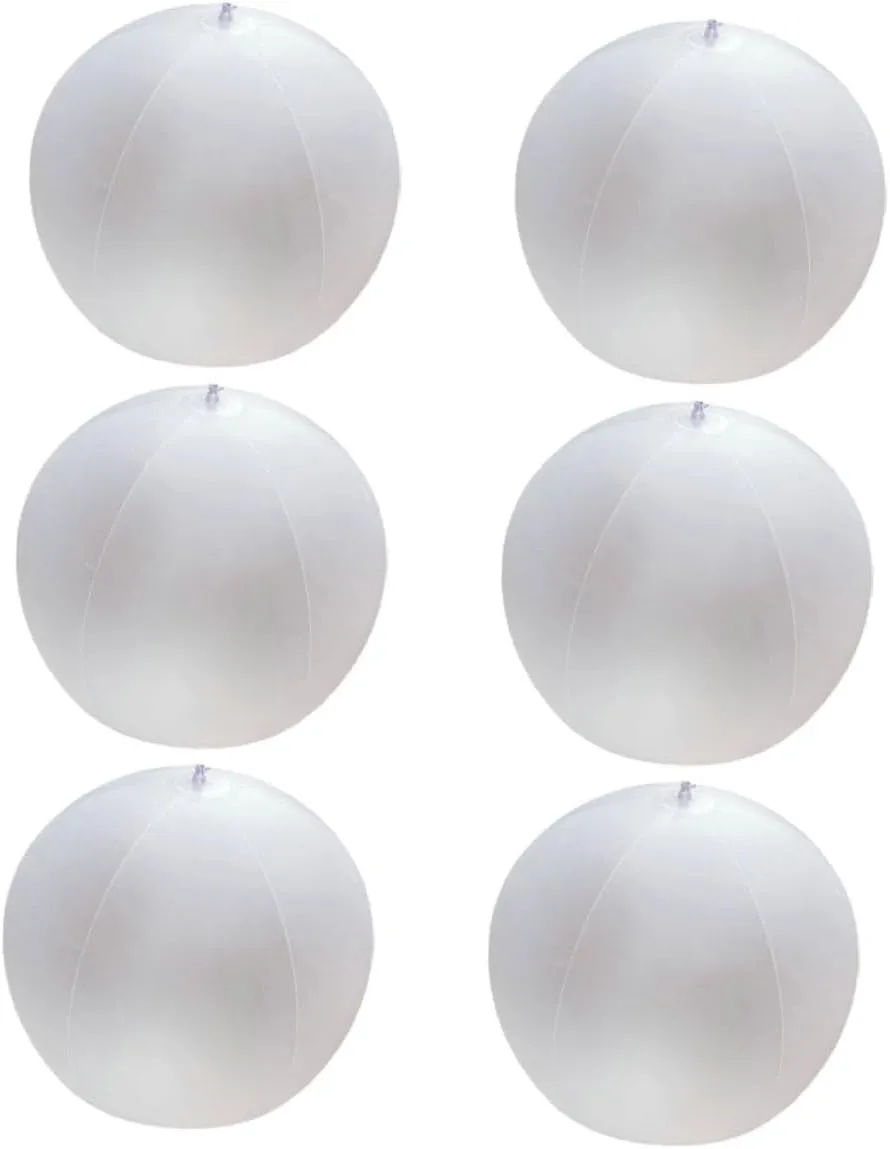 BESTonZON 6pcs Inflatable Beach for Wedding Party Decorations Translucent Frosted Pvc Globe Pool Decor Lightweight Portable Creative Photo Accessory for Festive Events