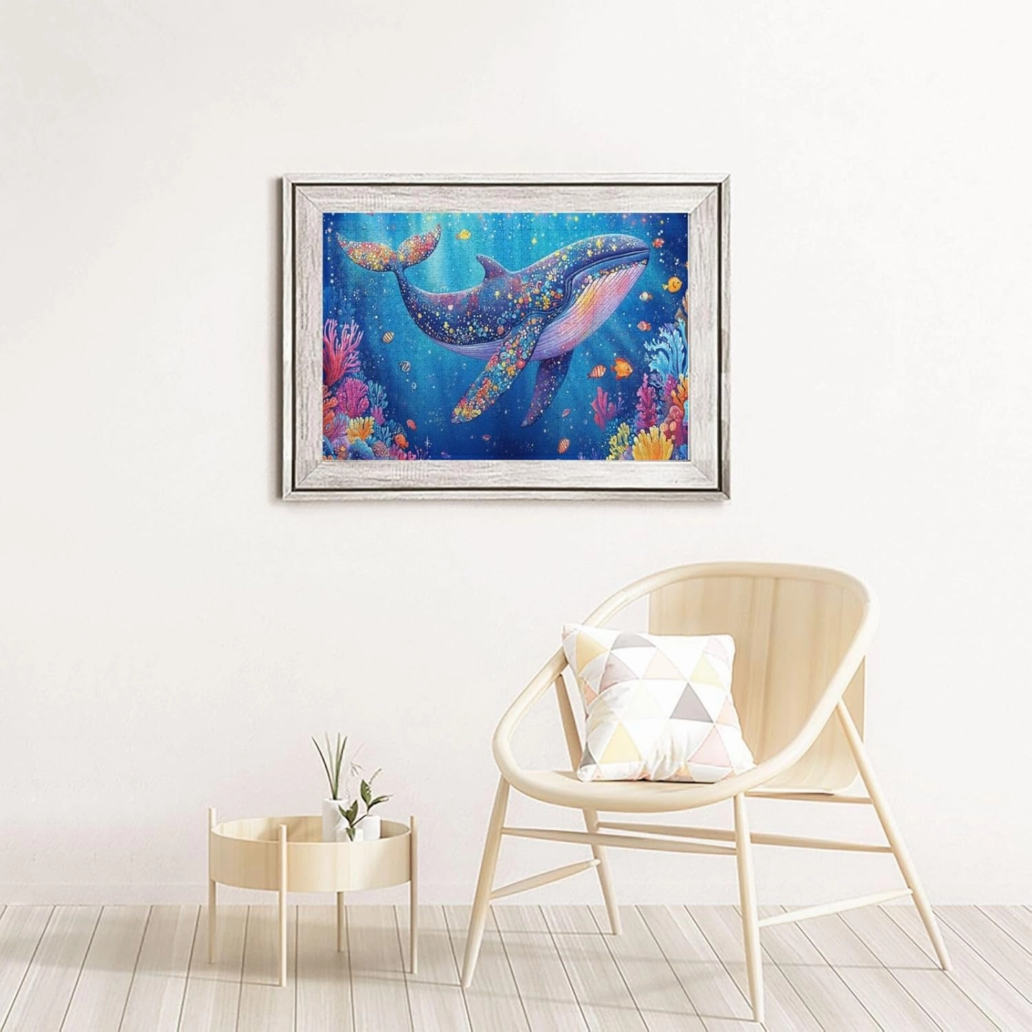 Big Fish Swimming Through The Ocean, 1000 Pcs Vibrant Adult Wooden Puzzles,Recreational Game That Exercises Brain Power, Patience and Hands-On Skills，Promote A Warmer Relationship