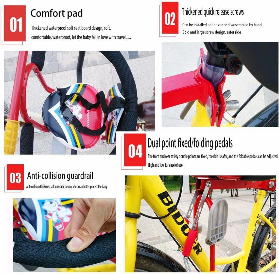 bike attachment for kids on adult bike bike seat for kids kid seat for adult bike Child Bike Seat, New 2023 Child Bike Seat, Portable Front Load Child Bike Seat, Mountain Bike Child Safety Seat(Col