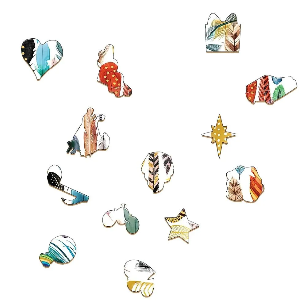 Birds Colorful Feathers 3D Wood Jigsaw Puzzle
