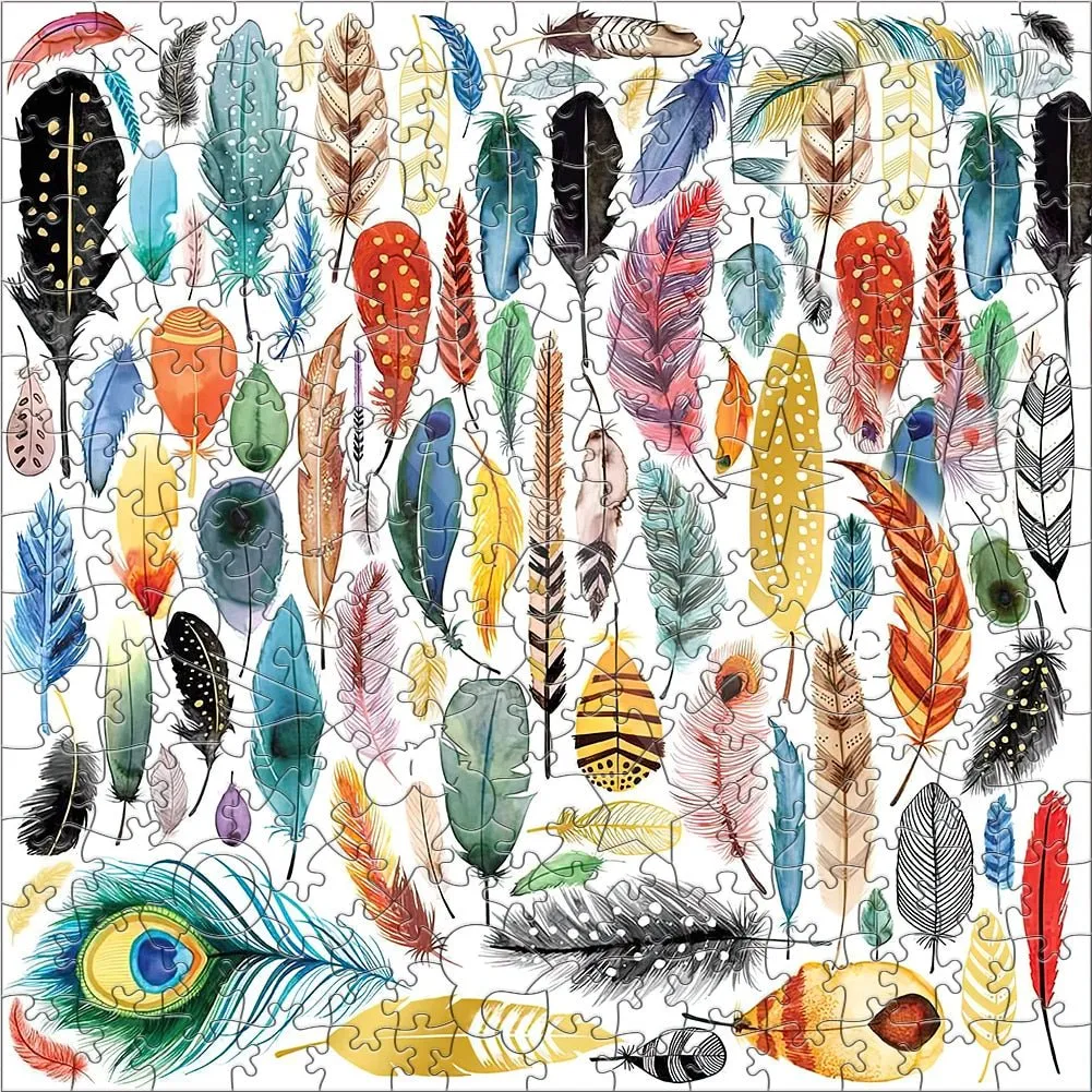 Birds Colorful Feathers 3D Wood Jigsaw Puzzle