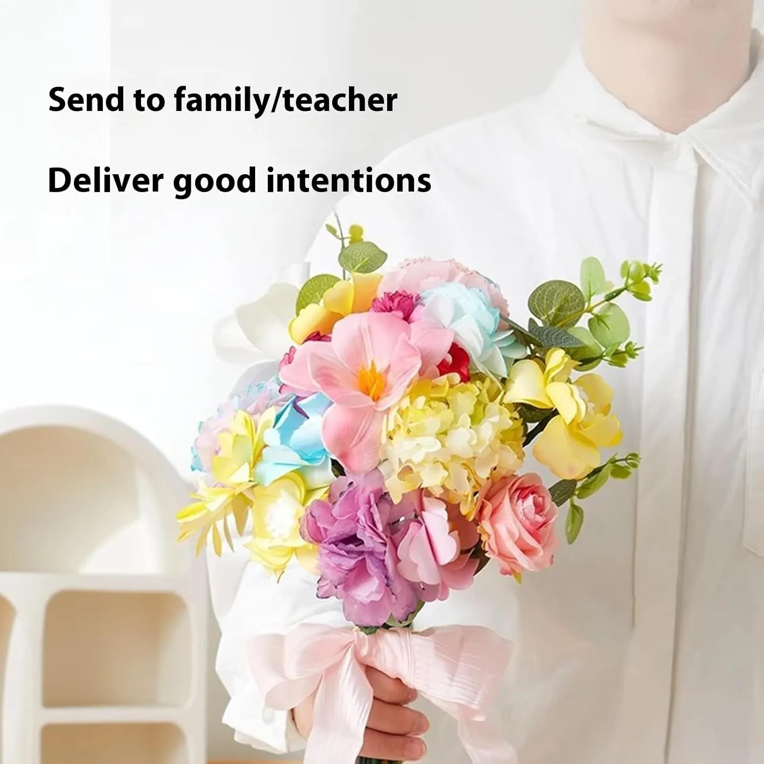 Bloomjoy Magic Petal Flower Art Kit, DIY Paper Flower Craft Kit, Paper Flowers Science Kit, Colored Art Flowers Creative Toys, Fun Crafts (Green)