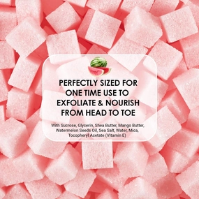 Body Scrub Exfoliator - 12oz WATERMELON Sugar scrub cubes w/Mango Butter & Shea butter, Exfoliating Body Scrub - 12oz LAVENDER Sugar scrub cubes, Natural & Organic for all body exfoliation
