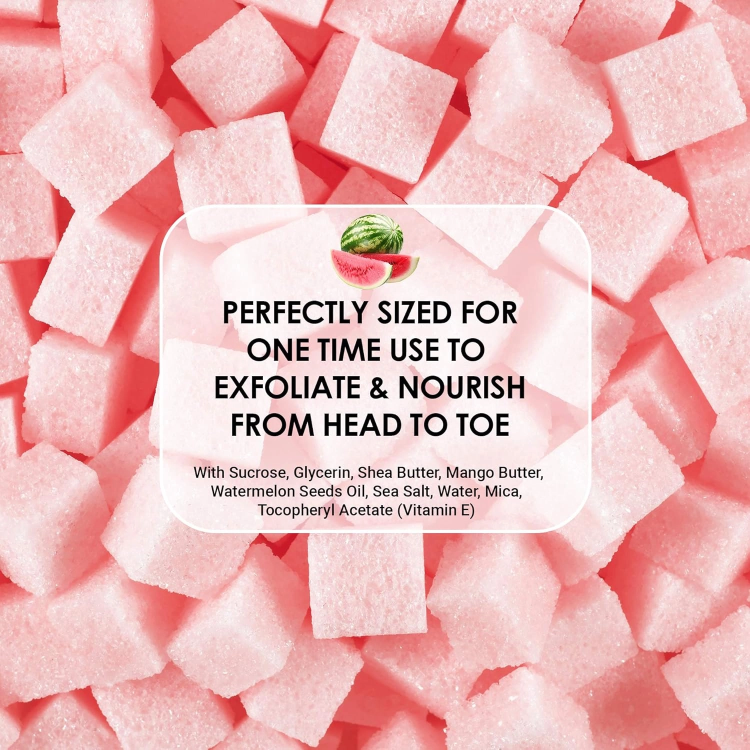 Body Scrub Exfoliator - 12oz WATERMELON Sugar scrub cubes w/Mango Butter & Shea butter, Exfoliating Body Scrub - 12oz LAVENDER Sugar scrub cubes, Natural & Organic for all body exfoliation