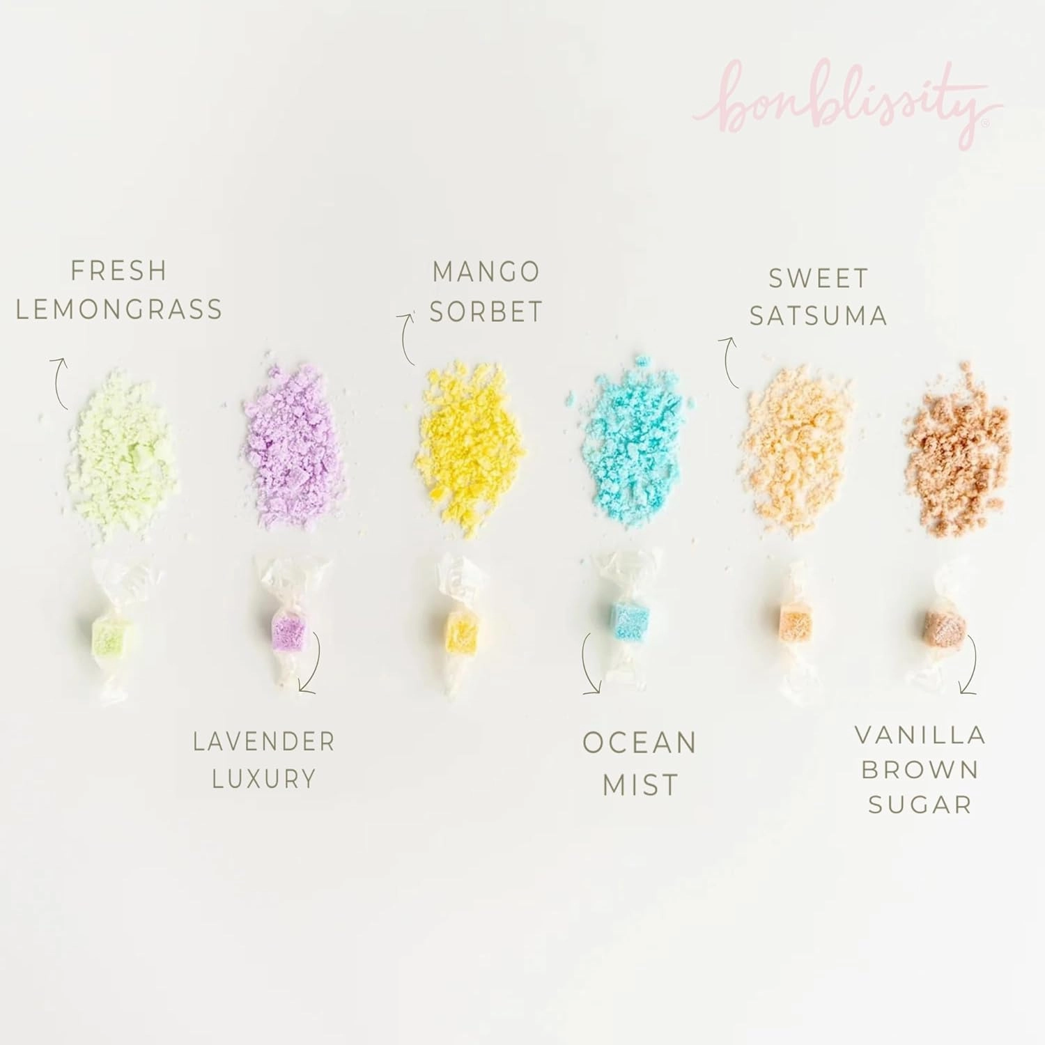 Bonblissity Sugar Cubes Candy Scrub, 30 pcs - Sugar Body Scrub Gift Set with Assorted Scents, Gentle Hand, Feet, and Body Exfoliator Turns into Lotions, Spa Small Gifts for Women and Men, Travel Size