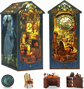 Book Nook Kit - Detective Agency Booknook for Bookshelf Decor, DIY Miniature House Kit, 3D Wooden Puzzle Dollhouse, Crafts for Adults Teens Birthday Easter Gifts