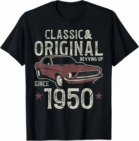 Born 1950 Classic Car 75th Birthday T-Shirt